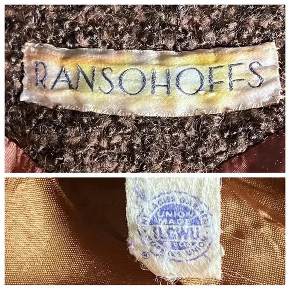 Vintage 60s Mod Brown Wool Tweed Long Formal Dress Coat XS Union Made. Has Flaws - Picture 11 of 11